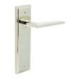 High quality image of Burlington - Mayfair Door Handle Latch Backplate Polished Nickel Sku. BUR10KIT164