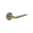 High quality image of Burlington - Mayfair Door Handle on Chamfered Rose Antique Brass Sku. BUR10KIT2