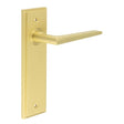 High quality image of Burlington - Mayfair Door Handle Latch Backplate Satin Brass Sku. BUR10KIT242