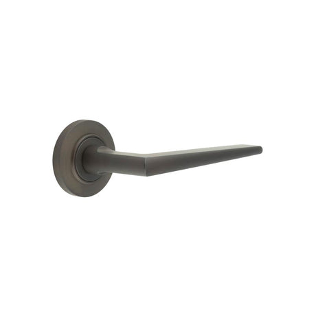 High quality image of Burlington - Mayfair Door Handle on Chamfered Rose Dark Bronze Sku. BUR10KIT80