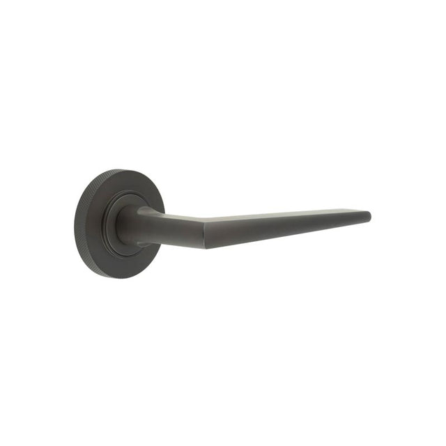 High quality image of Burlington - Mayfair Door Handle on Knurled Rose Dark Bronze Sku. BUR10KIT83