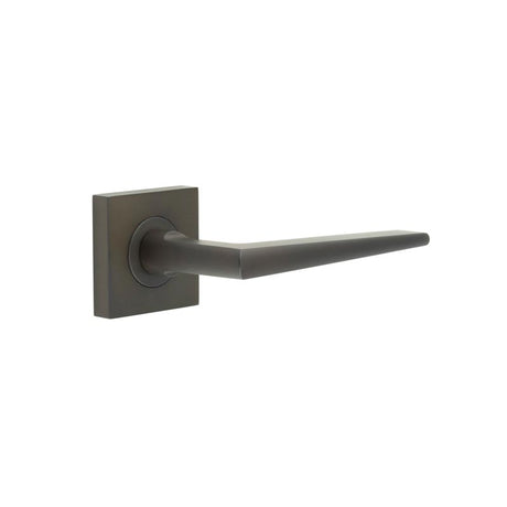 High quality image of Burlington - Mayfair Door Handle on Square Plain Rose Dark Bronze Sku. BUR10KIT84