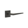 This is an image showing the Frelan - Mayfair Door Handle on Square Stepped Rose Dark Bronze available to order from Trade Door Handles in Kendal