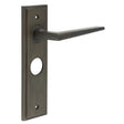 High quality image of Burlington - Mayfair Door Handle Bathroom Backplate Dark Bronze Sku. BUR10KIT88