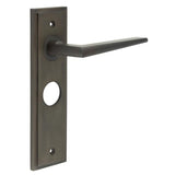 High quality image of Burlington - Mayfair Door Handle Bathroom Backplate Dark Bronze Sku. BUR10KIT88