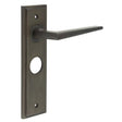 This is an image showing the Frelan - Mayfair Door Handle Bathroom Backplate Dark Bronze available to order from Trade Door Handles in Kendal