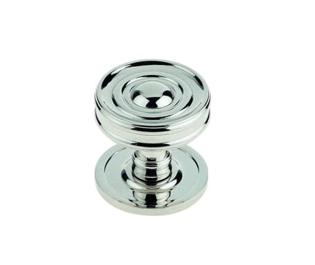 This is an image showing the Burlington - Bloomury cupboard knob - Polished Nickel available to order from Trade Door Handles in Kendal