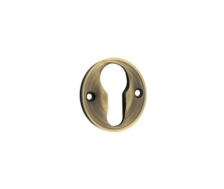 This is an image showing the Burlington - 40mm AB Euro keyway escutcheon available to order from Trade Door Handles in Kendal