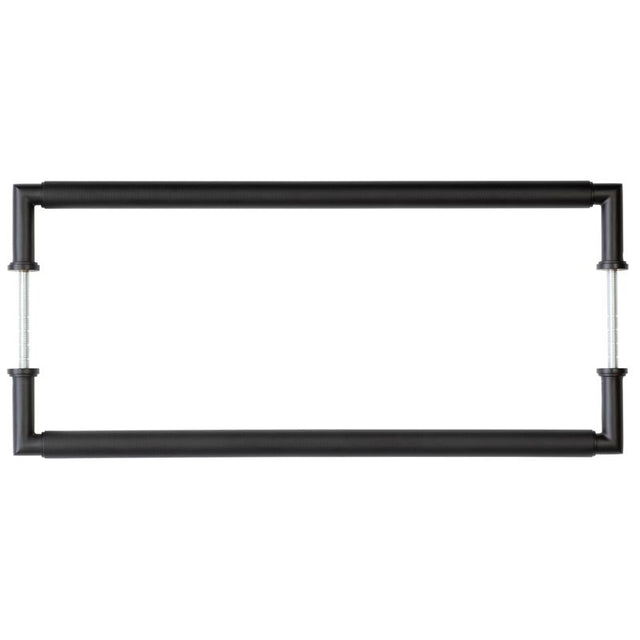 High quality image of Burlington - Piccadilly Pull Handles 425 X 20mm Back to Back Black Sku. BUR140MBB2B