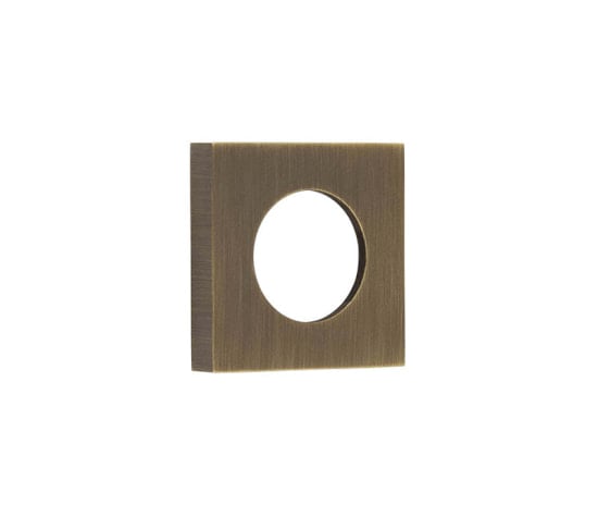 This is an image showing the Burlington - 52x52mm AB plain square outer rose for levers and t&r available to order from Trade Door Handles in Kendal