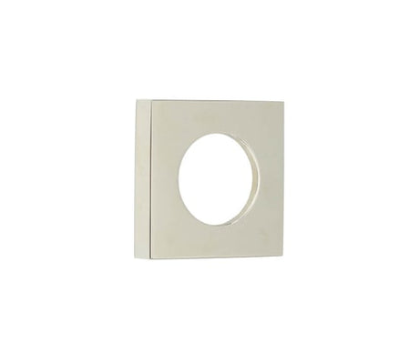 This is an image showing the Burlington - 52x52mm PN plain square outer rose for levers and t&r available to order from Trade Door Handles in Kendal