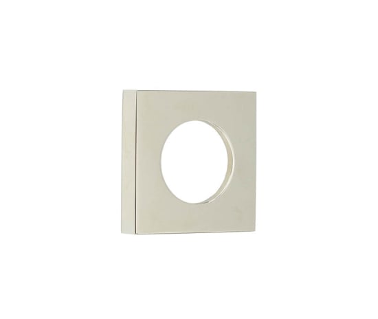 This is an image showing the Burlington - 52x52mm PN plain square outer rose for levers and t&r available to order from Trade Door Handles in Kendal