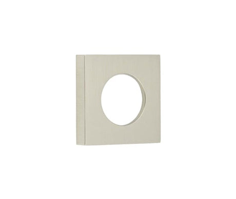 This is an image showing the Burlington - 52x52mm SN plain square outer rose for levers and t&r available to order from Trade Door Handles in Kendal