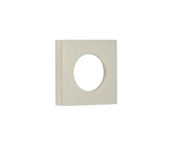 This is an image showing the Burlington - 52x52mm SN plain square outer rose for levers and t&r available to order from Trade Door Handles in Kendal