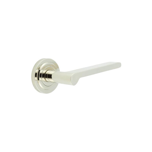 High quality image of Burlington - Fitzrovia Door Handles Stepped Rose Polished Nickel Sku. BUR15KIT159
