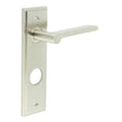 High quality image of Burlington - Fitzrovia Door Handle Din Bathroom Backplate Satin Nickel Sku. BUR15KIT325