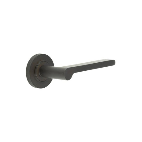 High quality image of Burlington - Fitzrovia Door Handles Knurled Rose Dark Bronze Sku. BUR15KIT83