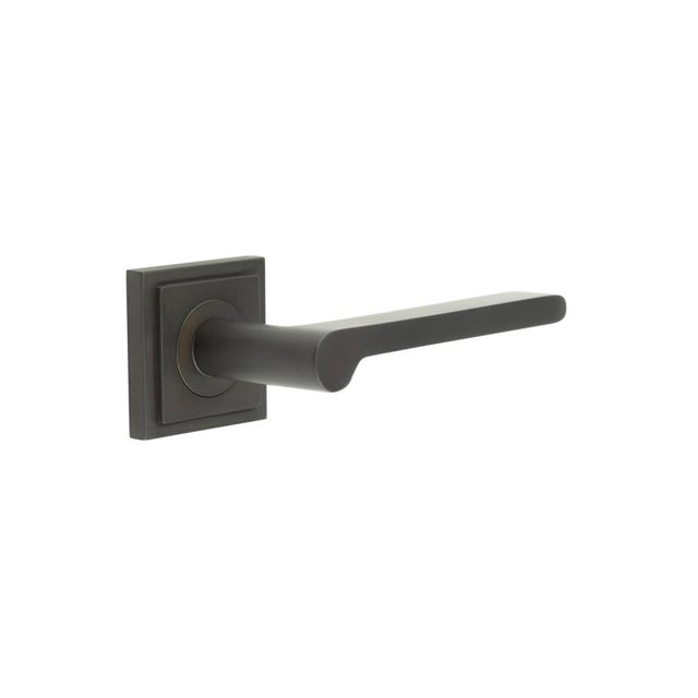 High quality image of Burlington - Fitzrovia Door Handles Square Stepped Rose Dark Bronze Sku. BUR15KIT85
