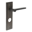 High quality image of Burlington - Fitzrovia Door Handle Din Bathroom Backplate Dark Bronze Sku. BUR15KIT91