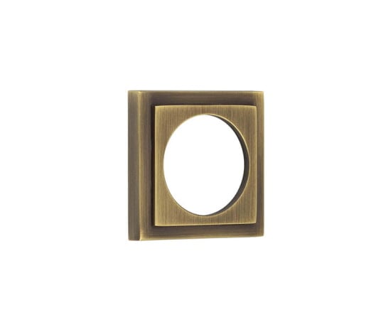 This is an image showing the Burlington - 52x52mm AB stepped square outer rose for esc available to order from Trade Door Handles in Kendal