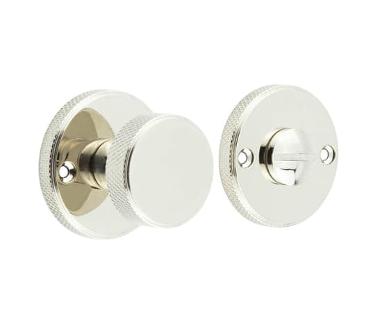 High quality image of Burlington - Westbourne Knurled Turn & Release Polished Nickel Sku. BUR180PN