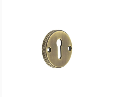 High quality image of Burlington - Westbourne Knurled Standard Keyway Escutcheon Antique Brass Sku. BUR182AB