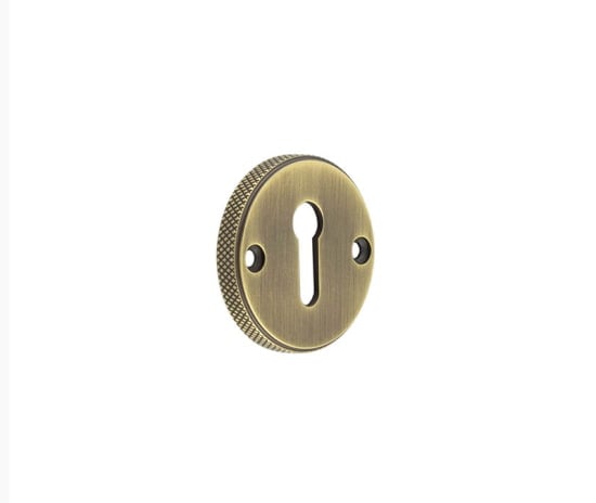 This is an image showing the Burlington - 40mm AB Westbourne standard escutcheon (face fix) available to order from Trade Door Handles in Kendal