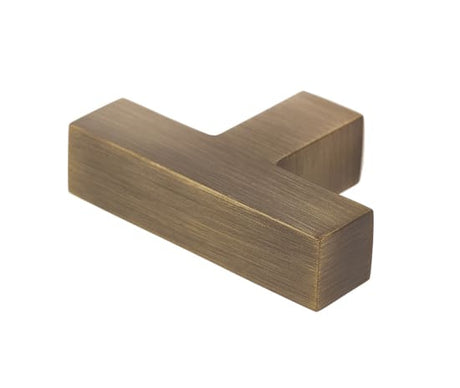 High quality image of Burlington - Trafalgar T Bar Square Cupboard Knobs Antique Brass Sku. BUR202AB