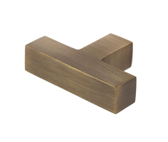High quality image of Burlington - Trafalgar T Bar Square Cupboard Knobs Antique Brass Sku. BUR202AB
