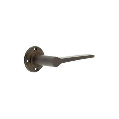 This is an image showing the Burlington - Knightsbridge lever on rose - Dark Bronze available to order from Trade Door Handles in Kendal