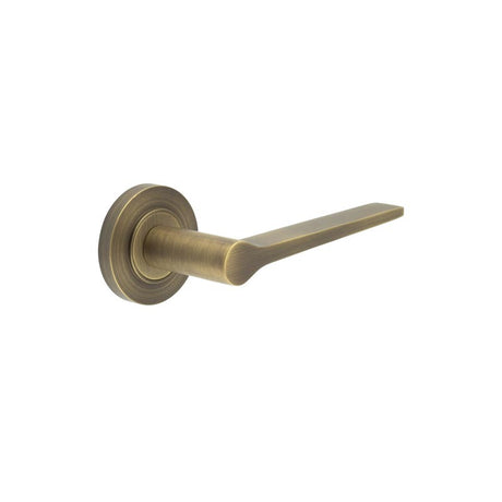 High quality image of Burlington - Knightsbridge Door Handle on Plain Rose Antique Brass Sku. BUR20KIT1