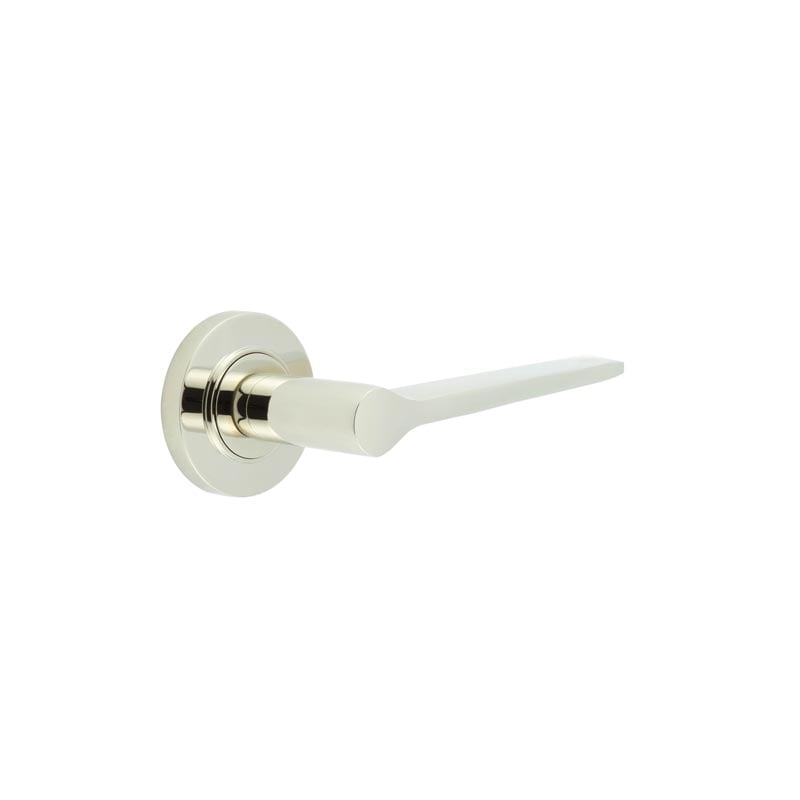 This is an image showing the Frelan - Knightsbridge Door Handle on Plain Rose Polished Nickel available to order from Trade Door Handles in Kendal