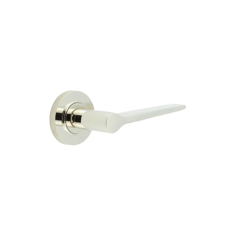 High quality image of Burlington - Knightsbridge Door Handle on Knurled Rose Polished Nickel Sku. BUR20KIT161