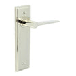 High quality image of Burlington - Knightbridge Door Handle Latch Backplate Polished Nickel Sku. BUR20KIT164
