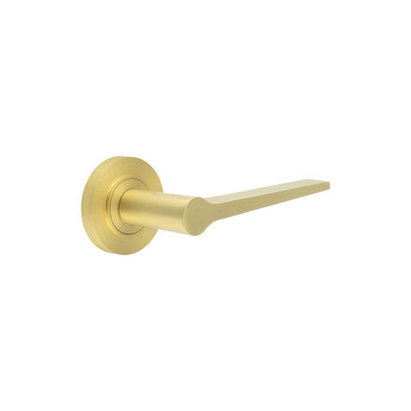High quality image of Burlington - Knightsbridge Door Handle on Plain Rose Satin Brass Sku. BUR20KIT235