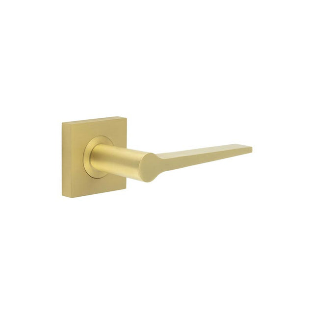 High quality image of Burlington - Knightsbridge Door Handle on Square Plain Rose Satin Brass Sku. BUR20KIT240