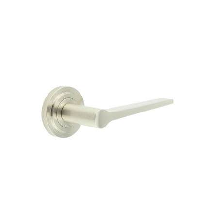 High quality image of Burlington - Knightsbridge Door Handles Stepped Rose Satin Nickel Sku. BUR20KIT315