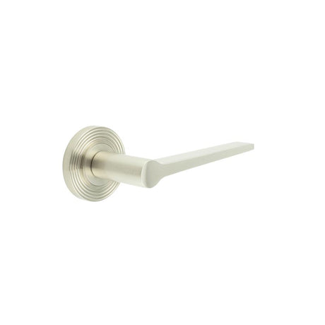 High quality image of Burlington - Knightsbridge Door Handle on Reeded Rose Satin Nickel Sku. BUR20KIT316