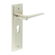 High quality image of Burlington - Knightbridge Door Handle Euro Backplate Satin Nickel Sku. BUR20KIT323