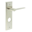 High quality image of Burlington - Knightbridge Door Handle Din Bathroom Backplate Satin Nickel Sku. BUR20KIT325
