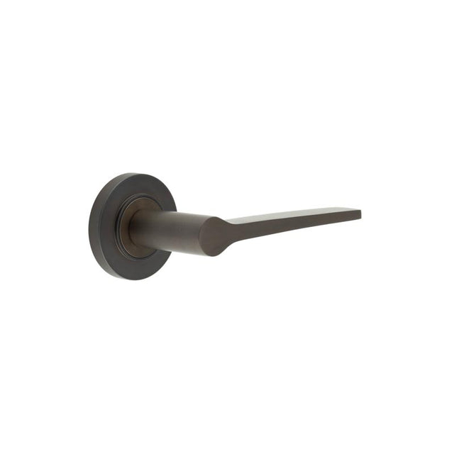 High quality image of Burlington - Knightsbridge Door Handle on Plain Rose Dark Bronze Sku. BUR20KIT79