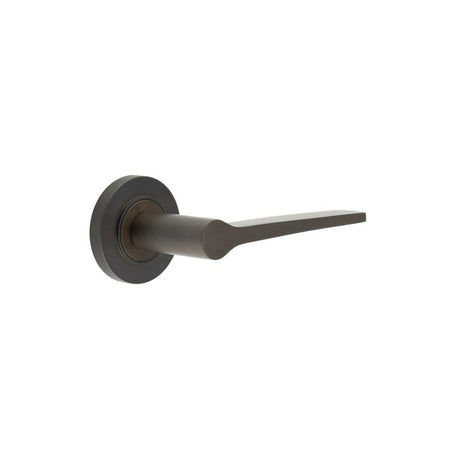 This is an image showing the Frelan - Knightsbridge Door Handle on Plain Rose Dark Bronze available to order from Trade Door Handles in Kendal