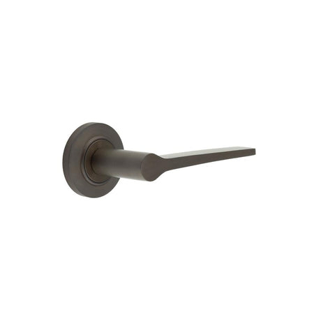 High quality image of Burlington - Knightsbridge Door Handle on Chamfered Rose Dark Bronze Sku. BUR20KIT80