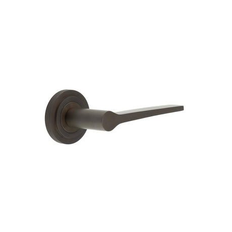 High quality image of Burlington - Knightsbridge Door Handle on Stepped Rose Dark Bronze Sku. BUR20KIT81