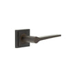 This is an image showing the Frelan - Knightsbridge Door Handle on Square Stepped Rose Dark Bronze available to order from Trade Door Handles in Kendal