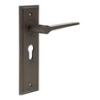 High quality image of Burlington - Knightbridge Door Handle Euro Backplate Dark Bronze Sku. BUR20KIT89