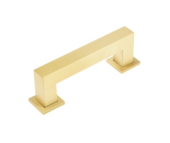 This is an image showing the Burlington - Trafalgar Cabinet Handle 96mm CTC - Satin Brass available to order from Trade Door Handles in Kendal