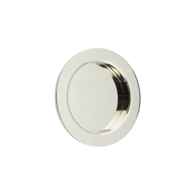 This is an image showing the Burlington - 65x12x3mm PN round concealed flush pull available to order from Trade Door Handles in Kendal