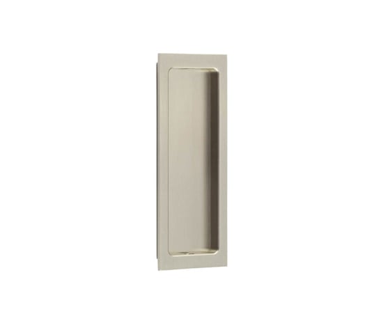 This is an image showing the Burlington - 150x55x3mm SN rectangular flush pull available to order from Trade Door Handles in Kendal