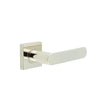 This is an image showing the Frelan - Kensington Door Handles Square Plain Rose Polished Nickel available to order from Trade Door Handles in Kendal